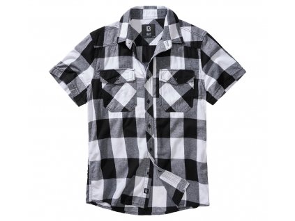 BRANDIT košile Checkshirt halfsleeve bílo-černá