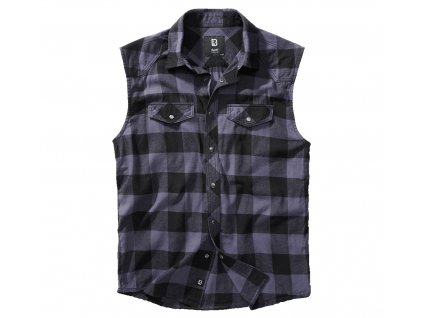 BRANDIT košile Checkshirt sleeveless černo-šedá