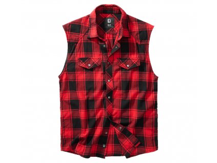 BRANDIT košile Checkshirt sleeveless červená-černá