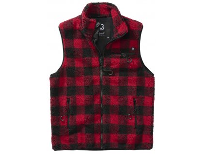 BRANDIT vesta Teddyfleece Vest Men Červeno-černá