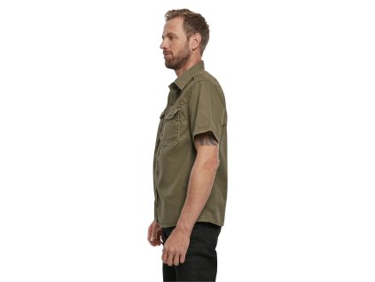 BRANDIT KOŠILE Vintage Shirt shortsleeve Olivová