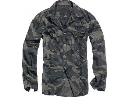 BRANDIT košile Shirt slim MEN Darkcamo