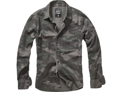 BRANDIT KOŠILE Josh Shirt camo, longsleeve Darkcamo