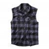 BRANDIT košile Checkshirt sleeveless černo-šedá