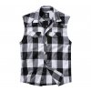 BRANDIT košile Checkshirt sleeveless bílo-černá