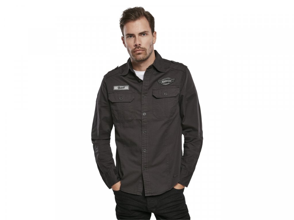 BRANDIT košeľa Luis Vintageshirt Čierna