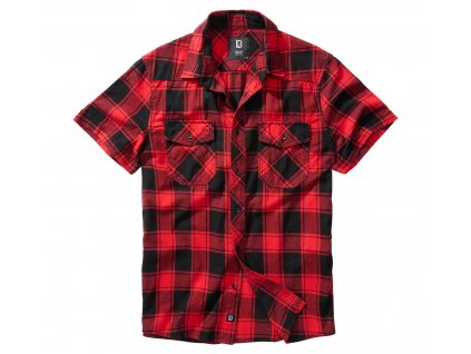 BRANDIT košeľa Checkshirt halfsleeve červeno-čierna