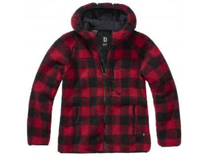 BRANDIT Dámska bunda Teddyfleecejacket hood Červeno-čierna