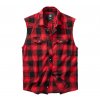 BRANDIT košeľa Checkshirt sleeveless červená-čierna