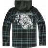 BRANDIT košeľa Iron Maiden Checkshirt Sweathood Eddy čierno-zelená