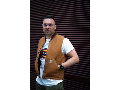 CARHARTT DUCK VEST ARCTIC QUILT LINED CARHARTT BROWN