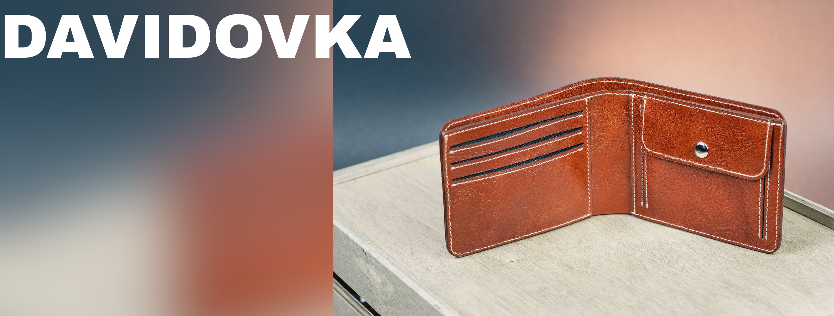 Pánská kožená peněženka Davidovka, hnědá