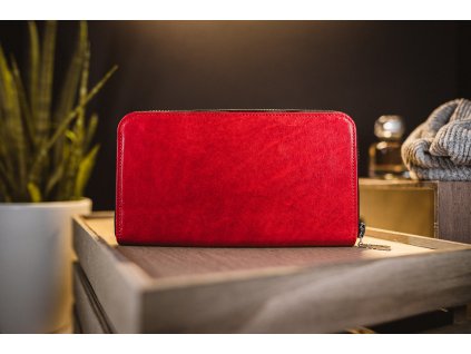 Dámská kožená peněženka Spacious Woman, červená