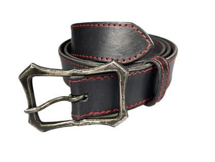Kožený opasek black&red