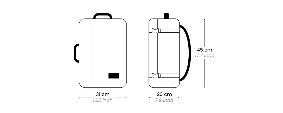 CabinZero Classic 36L – kabinové rozměry batohu
