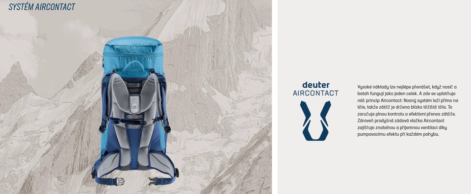 Deuter – Aircontact – technické schéma