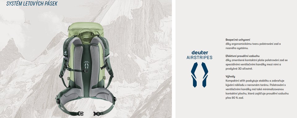 Deuter Trail – Zádový systém Airstripes
