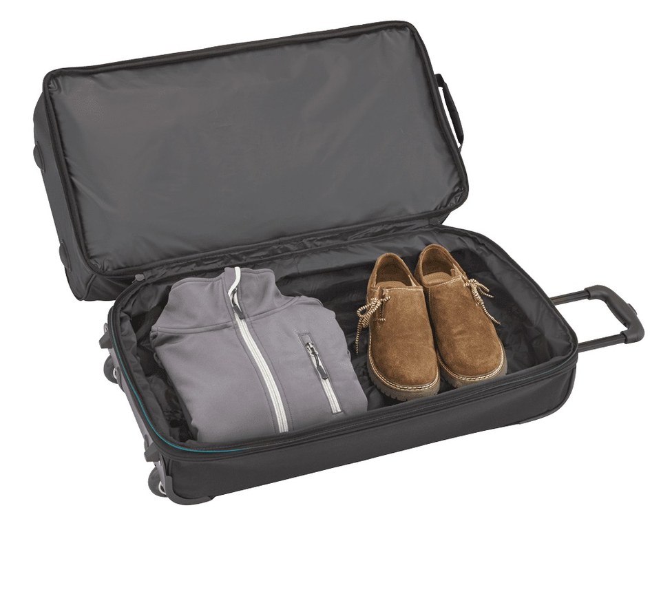 Travelite Basics Wheeled Duffle S – Široké otevření pro balení