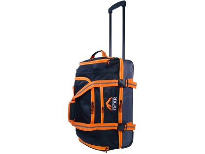 Cestovní taška na kolečkách GEAR T-805/22" - černá/oranžová + Pouzdro zdarma