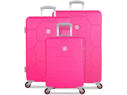 Sada cestovních kufrů SUITSUIT® TR-1248/3 ABS Caretta Hot Pink + Pouzdro zdarma