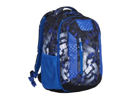 Studentský batoh 2v1 LIAN Mix blue + Pouzdro zdarma