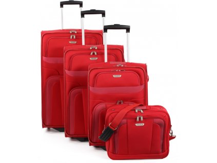 Travelite Orlando S,M,L – sada 3 kufrů + Boarding Bag Red + PowerBanka nebo pouzdro zdarma