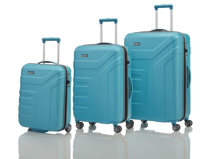 Travelite Vector 2w S, 4w M,L Turquoise – sada 3 kufrů + PowerBanka nebo pouzdro zdarma