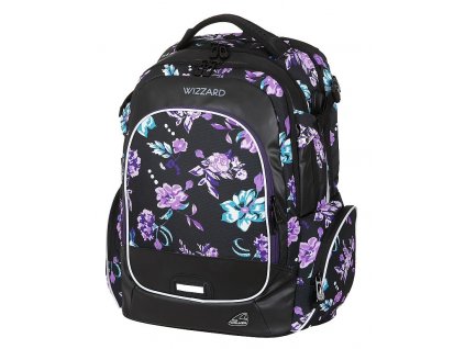 Studentský batoh WIZZARD Flower Violet + Pouzdro zdarma