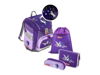 Školní aktovka - 4-dílný set, Step by Step Flash blikačka Pegas, certifikát AGR + PowerBanka nebo pouzdro zdarma