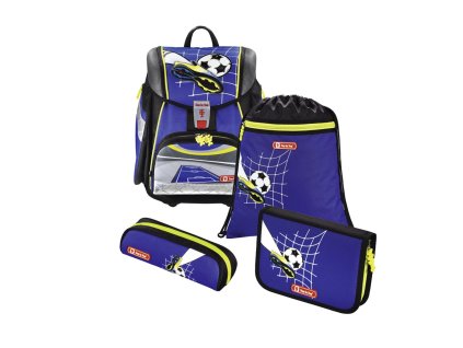 Školní aktovka TOUCH2 pro prvňáčky - 4-dílný set, Step by Step Fotbal, certifikát AGR
