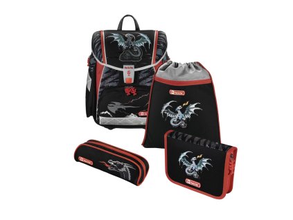 Školní aktovka TOUCH2 pro prvňáčky - 4-dílný set, Step by Step Drak, certifikát AGR + PowerBanka nebo pouzdro zdarma + Dodatečná velikonoční sleva 10 %
