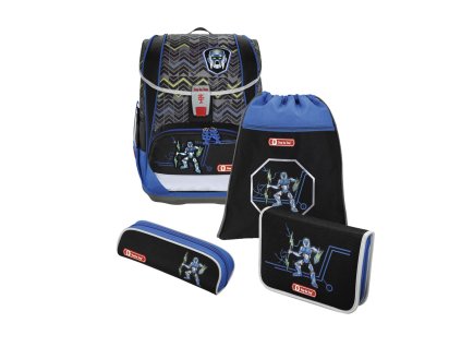 Školní aktovka LIGHT 2 pro prvňáčky - 4-dílný set, Step by Step Robot, certifikát AGR + PowerBanka nebo pouzdro zdarma