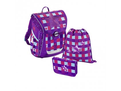 161900 skolni aktovka 3 dilny set baggymax fabby pink star