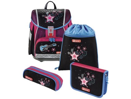 Školní aktovka TOUCH2 pro prvňáčky - 4-dílný set, Step by Step Popstar, certifikát AGR + Blikačka Step by Step jako dárek
