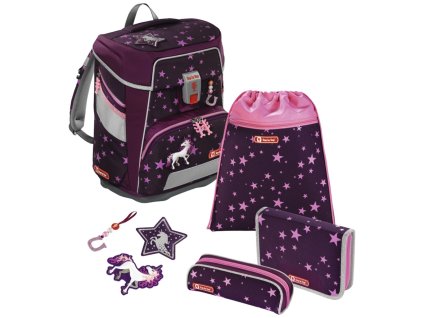Školní aktovka Space pro prvňáčky - 5-dílný set, Step by Step Jednorožec, certifikát AGR