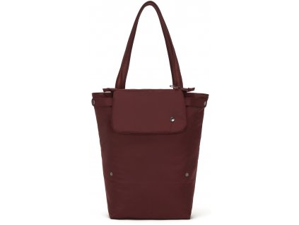 181718 pacsafe taska citysafe cx packable vertical tote merlot