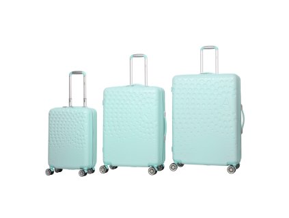 186236 sada cestovnich kufru aerolite t 565 3 abs svetle zelena