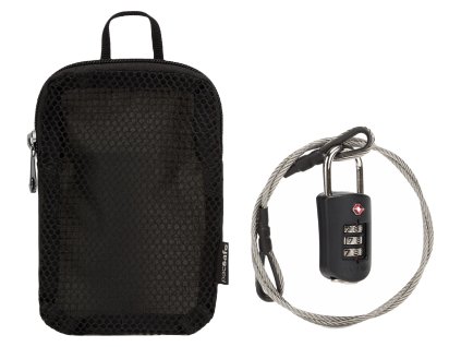 PACSAFE zámek PROSAFE 1000 COMBINATION PADLOCK s ocelovým lankem