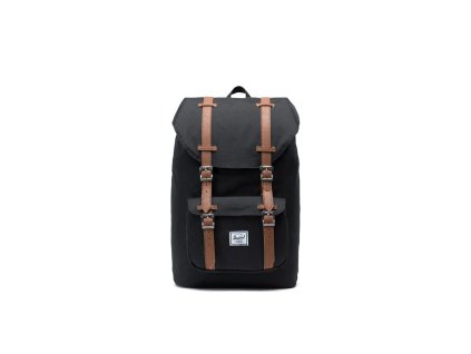 HERSCHEL Little America Mid-Volume Black/Tan Synthetic Leather 17l + Pouzdro zdarma