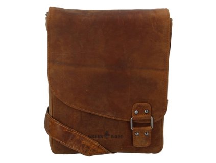 Green Wood Luxusní kožená crossbody taška Indiana, camel + Pouzdro zdarma