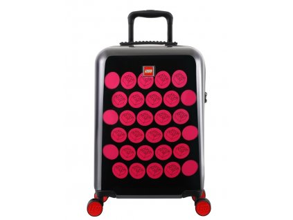 LEGO Luggage ColourBox Brick Dots S 20" - Černý/Růžový + Pouzdro zdarma