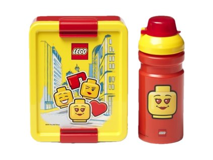 LEGO ICONIC Girl svačinový set (láhev a box) - žlutá/červená