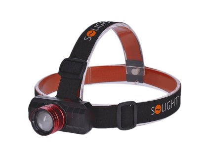 Solight LED čelová nabíjecí svítilna, 3W,150lm, zoom, Li-ion, USB