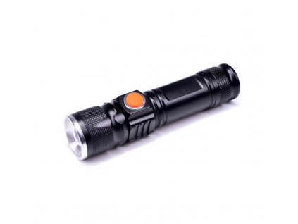 Solight LED kapesní nabíjecí svítilna, 3W, 200lm, USB, Li-ion