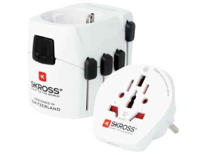 SKROSS cestovní adaptér PRO World, 6.3A max., uzemněný, vč. adaptéru pro ostatní vidlice, univerzální pro celý svět