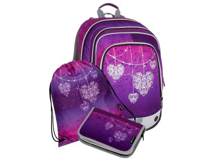 Holčičí Malý SET BAGMASTER ALFA 7 A violet/pink + Pouzdro zdarma