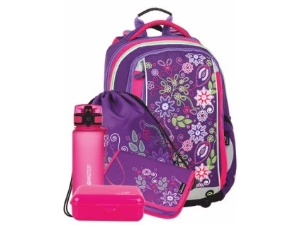 Dívčí Velký SET BAGMASTER MERCURY 9 A violet/pink/green + Pouzdro zdarma