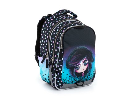 Školní batoh pro prvňáčky Dušinka Viky BLACK/BLUE + Pouzdro zdarma