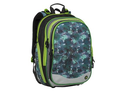 Klučičí školní batoh BAGMASTER ELEMENT 9 B BLACK/GREEN/GRAY + Pouzdro zdarma