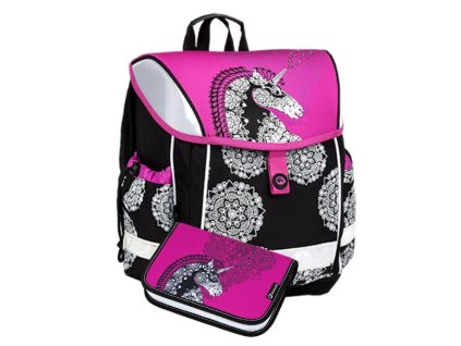 Holčičí školní aktovka v setu s penálem BAGMASTER MINI SET LIM 9 A + Pouzdro zdarma